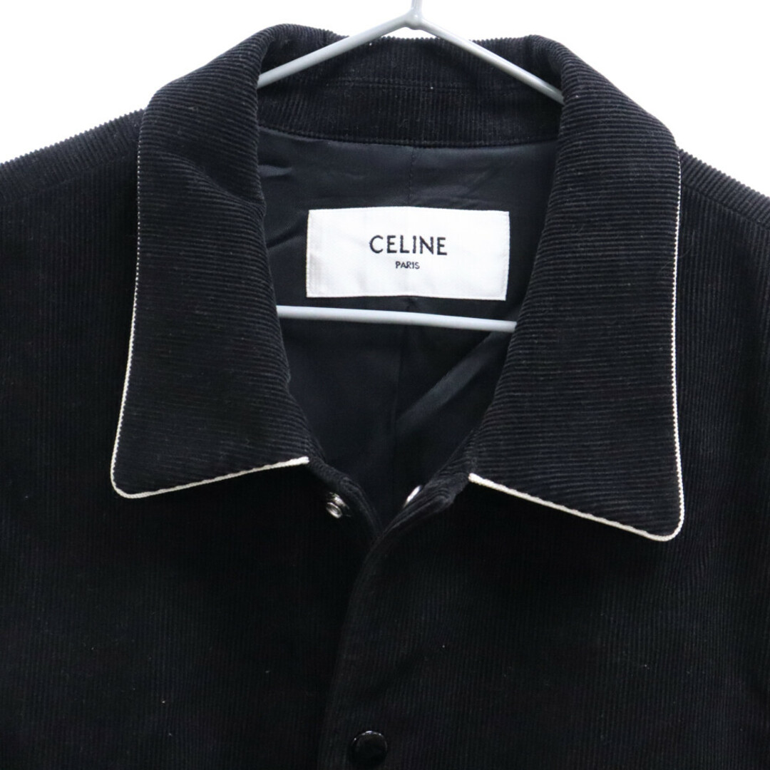 celine(セリーヌ)のCELINE セリーヌ 19AW Teddy Jacket in Corduroy コーデュロイテディジャケット ブルゾン スタジアムジャケット スタジャン サテン切替 ブラック 2V191824D メンズのジャケット/アウター(スタジャン)の商品写真