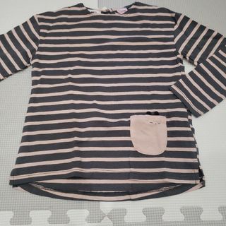 ザラキッズ(ZARA KIDS)のキッズ 100 104 ロンT 長袖 ZARA ボーダー ピンク グレー 春夏(Tシャツ/カットソー)