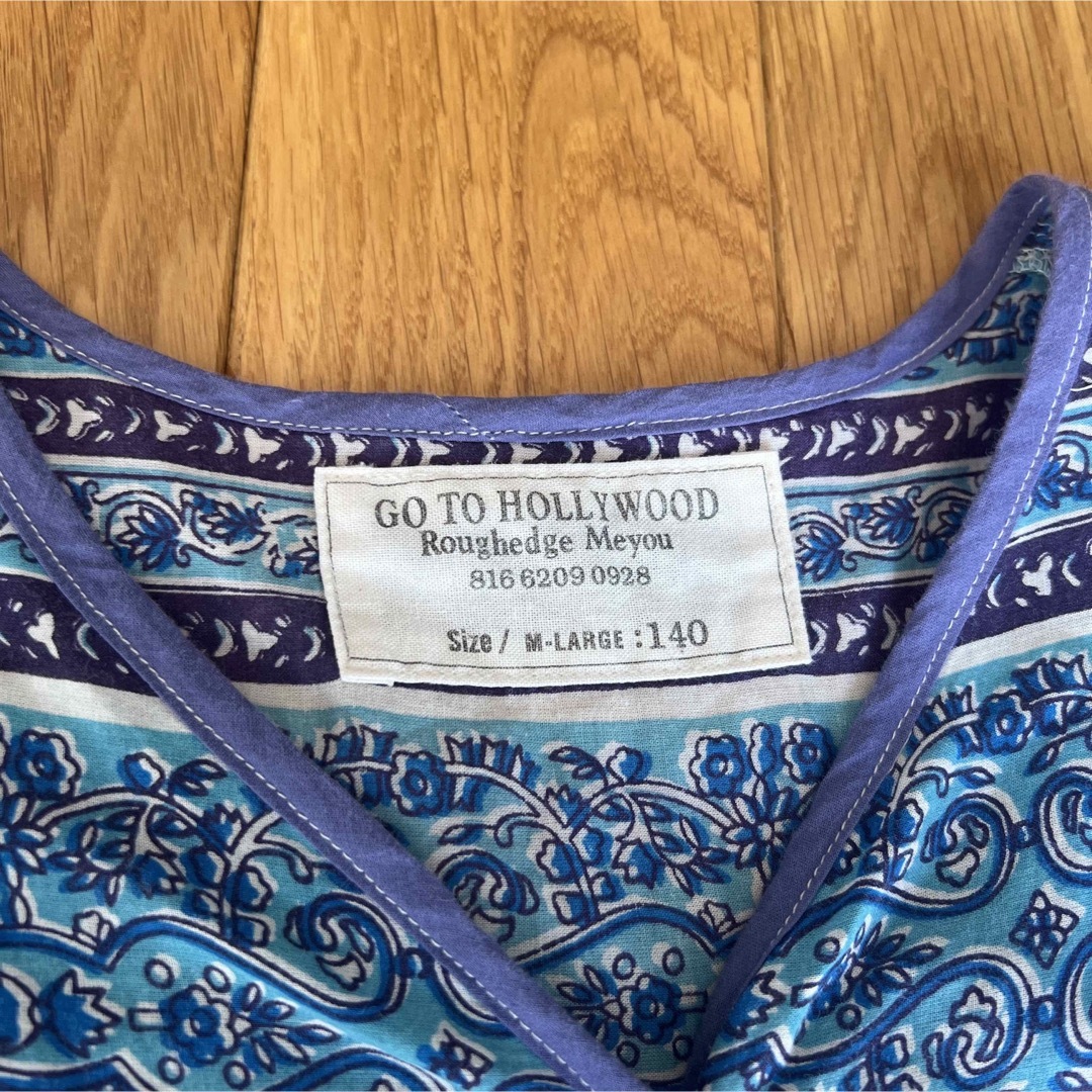 GO TO HOLLYWOOD(ゴートゥーハリウッド)のgotohollywoodインド綿　ロングワンピース140デニム&ダンガリー  キッズ/ベビー/マタニティのキッズ服女の子用(90cm~)(ワンピース)の商品写真