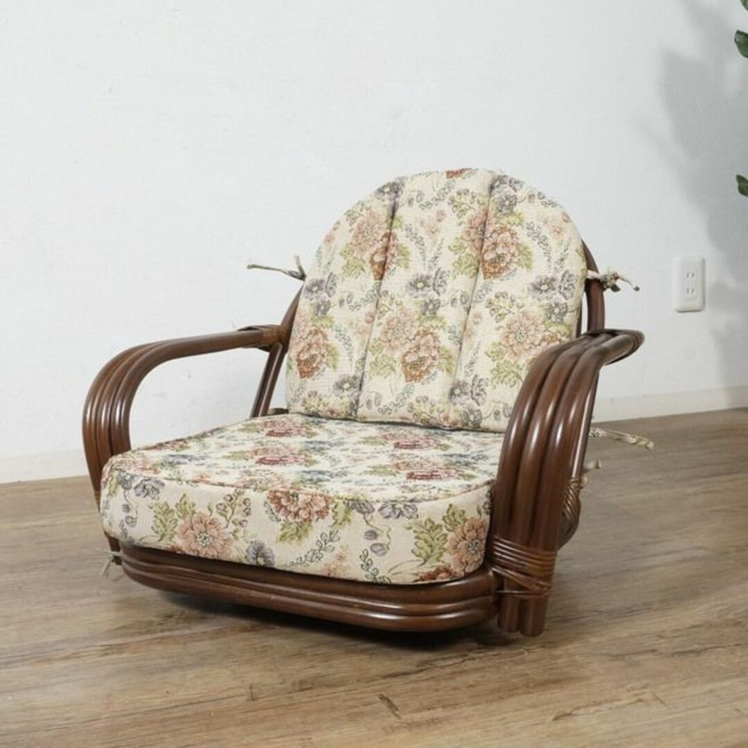 アジアンテイスト　籐　ラタン　回転座椅子　スツール　椅子　イス インテリア/住まい/日用品の椅子/チェア(座椅子)の商品写真