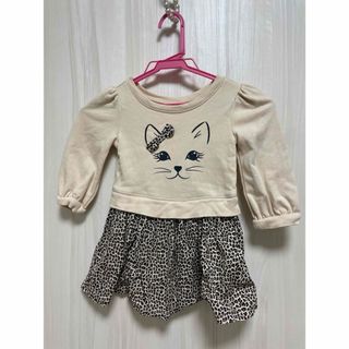 SALE★2才80.90.95サイズあたりBabyGAP猫レオパード(Tシャツ/カットソー)