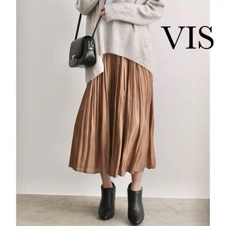 ヴィス(ViS)のVIS ヴィス☆シャイニースカート　ブラウン　Sサイズ(ロングスカート)