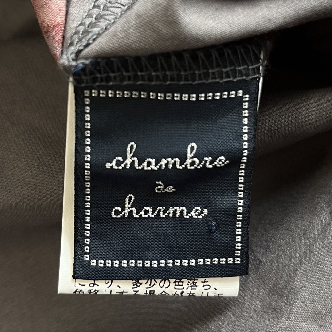 chambre de charme(シャンブルドゥシャーム)のchambre de charme 半袖シャツワンピース　グレー　水玉 レディースのワンピース(ロングワンピース/マキシワンピース)の商品写真