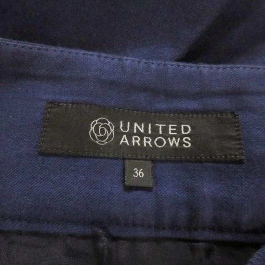 UNITED ARROWS(ユナイテッドアローズ)のユナイテッドアローズ フレアスカート ウール 36 紺 211217AH1A レディースのスカート(ひざ丈スカート)の商品写真