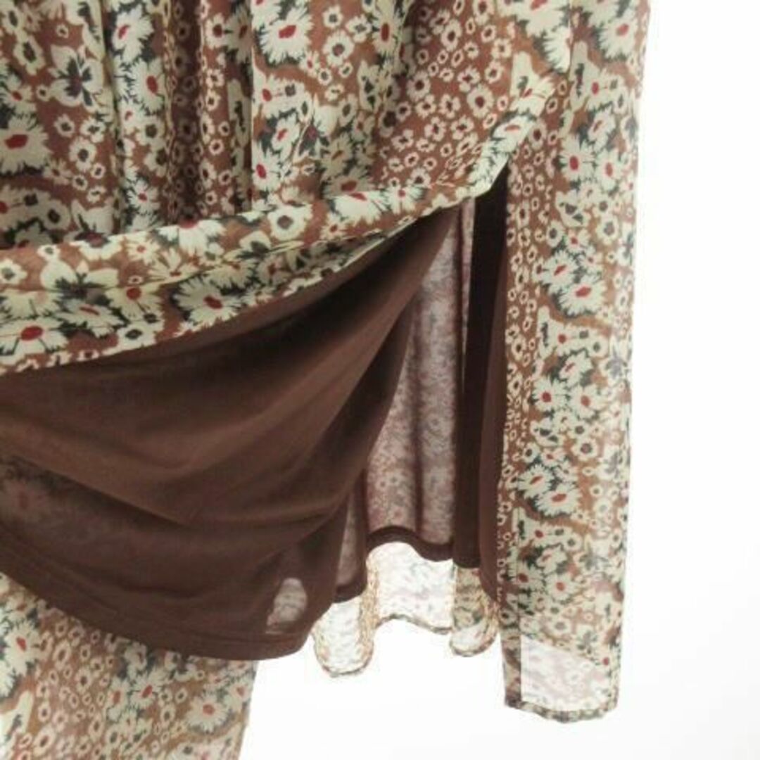 aquagirl(アクアガール)のアクアガール スカート ロング スリット 花柄 36 茶 220329AO19A レディースのスカート(ロングスカート)の商品写真