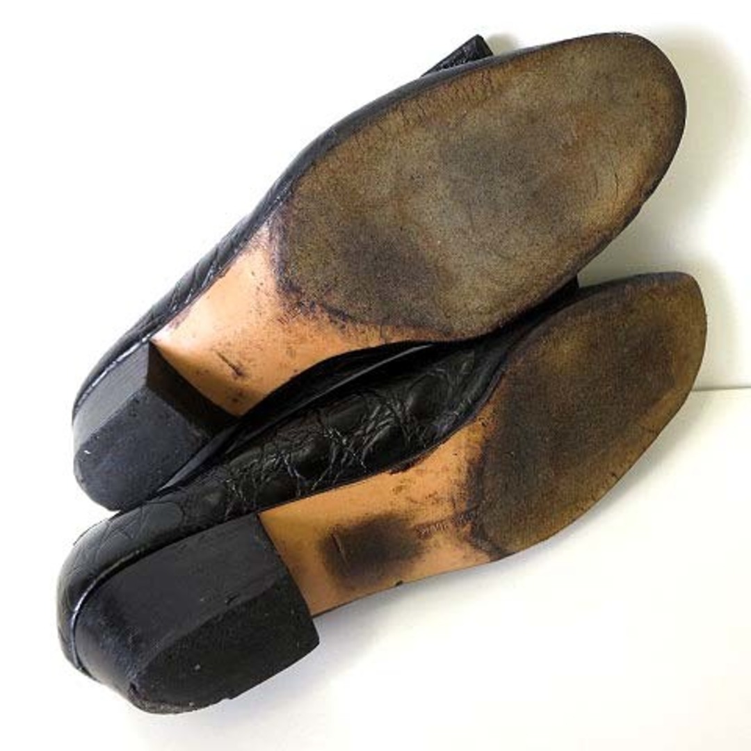 Salvatore Ferragamo(サルヴァトーレフェラガモ)のサルヴァトーレフェラガモ パンプス ヴァラ クロコ 4.5 C 黒 21.5cm レディースの靴/シューズ(ハイヒール/パンプス)の商品写真