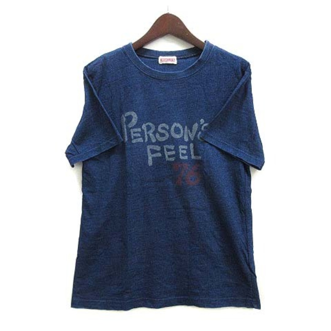 PERSON'S(パーソンズ)のパーソンズ PERSON'S インディゴ クルーネック Tシャツ 半袖 F レディースのトップス(Tシャツ(半袖/袖なし))の商品写真