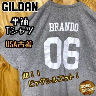 ギルダン グレー 野球 ベースボール USA古着 90s 半袖 Tシャツ 灰色(Tシャツ/カットソー(半袖/袖なし))