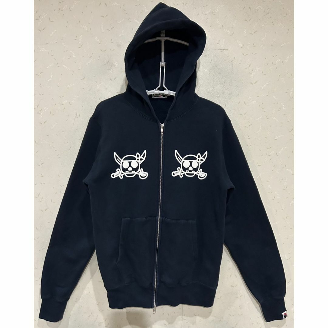 A BATHING APE(アベイシングエイプ)の＊アベイシングエイプ 海賊 プリント スウェット ダブルジップパーカー L メンズのトップス(パーカー)の商品写真