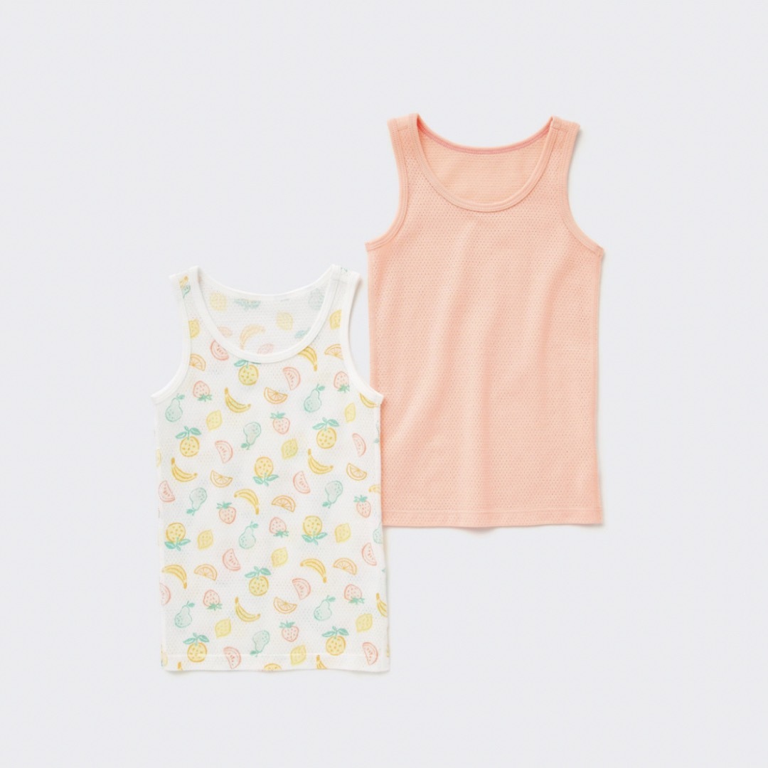 UNIQLO(ユニクロ)のユニクロ　コットンメッシュタンクトップ　110cm キッズ/ベビー/マタニティのキッズ服女の子用(90cm~)(下着)の商品写真