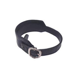 クロムハーツ(Chrome Hearts)のCHROME HEARTS クロムハーツ R&R Tiny Buckle タイニーバックル レザー ブレスレット ブラック レザー シルバー925 サイズ1 良品 中古 61170(ブレスレット/バングル)