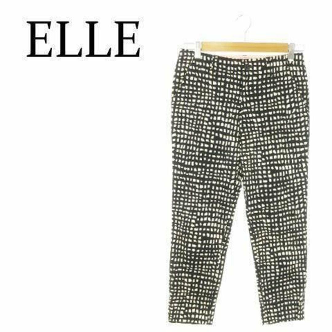 ELLE(エル)のエル ストレッチテーパードパンツ チェック 総柄 36 230828AO12A レディースのパンツ(その他)の商品写真