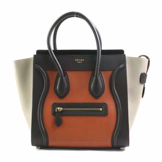 セリーヌ(celine)のセリーヌ CELINE ハンドバッグ ラゲージ マイクロショッパー レザー ブラウン×オレンジ×ライトベージュ レディース 送料無料【中古】 99854f(ハンドバッグ)