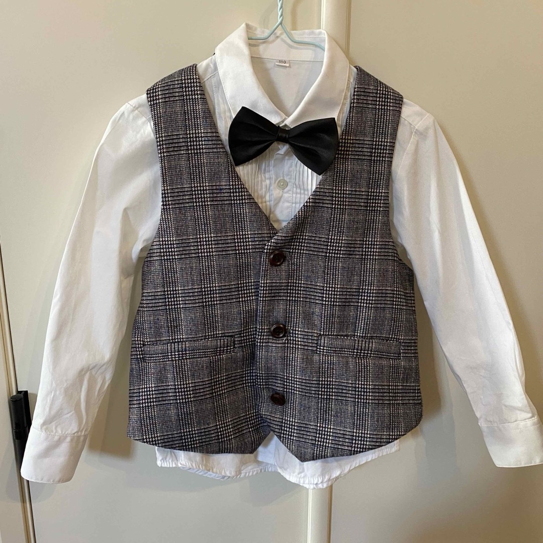 卒園・入園 おしゃれフォーマルスーツ5点セット キッズ/ベビー/マタニティのキッズ服男の子用(90cm~)(ドレス/フォーマル)の商品写真