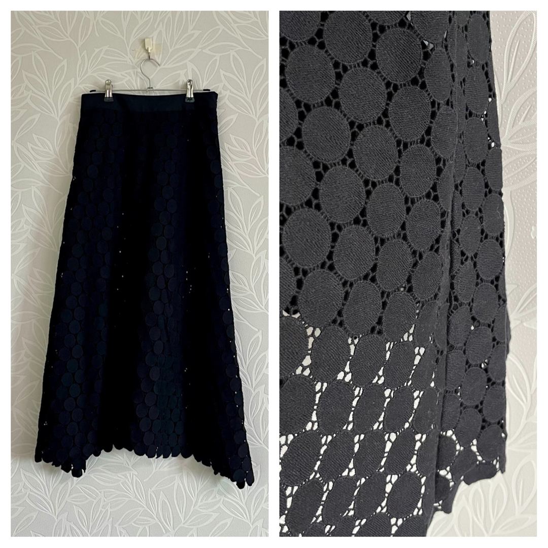 LE CIEL BLEU(ルシェルブルー)の【美品】LE CIEL BLEU Dot Lace Flare Skirt レディースのスカート(ロングスカート)の商品写真