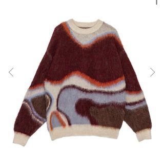 アメリヴィンテージ(Ameri VINTAGE)のAmeri BODY LINE ABORIGINE ART KNIT TOP(ニット/セーター)