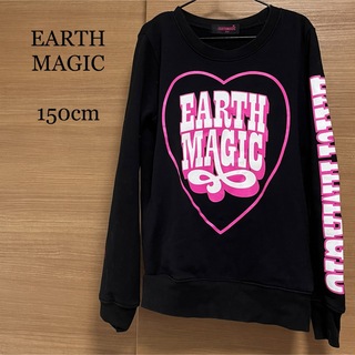 アースマジック(EARTHMAGIC)のEARTHMAGICアースマジック /トレーナー150/ブラック袖ロゴ(Tシャツ/カットソー)