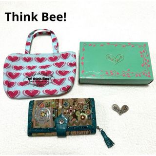 シンクビー(Think Bee!)のThink Bee! シンクビー　長財布　箱　巾着　チャーム付き　グリーン系(財布)