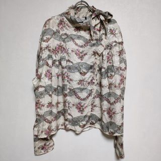 イザベルマラン(Isabel Marant)のISABEL MARANT 花柄フリル プルオーバー フラワープリント シルク混 ブラウス シャツ アイボリー レディース イザベルマラン【中古】4-0229M∞(シャツ/ブラウス(長袖/七分))