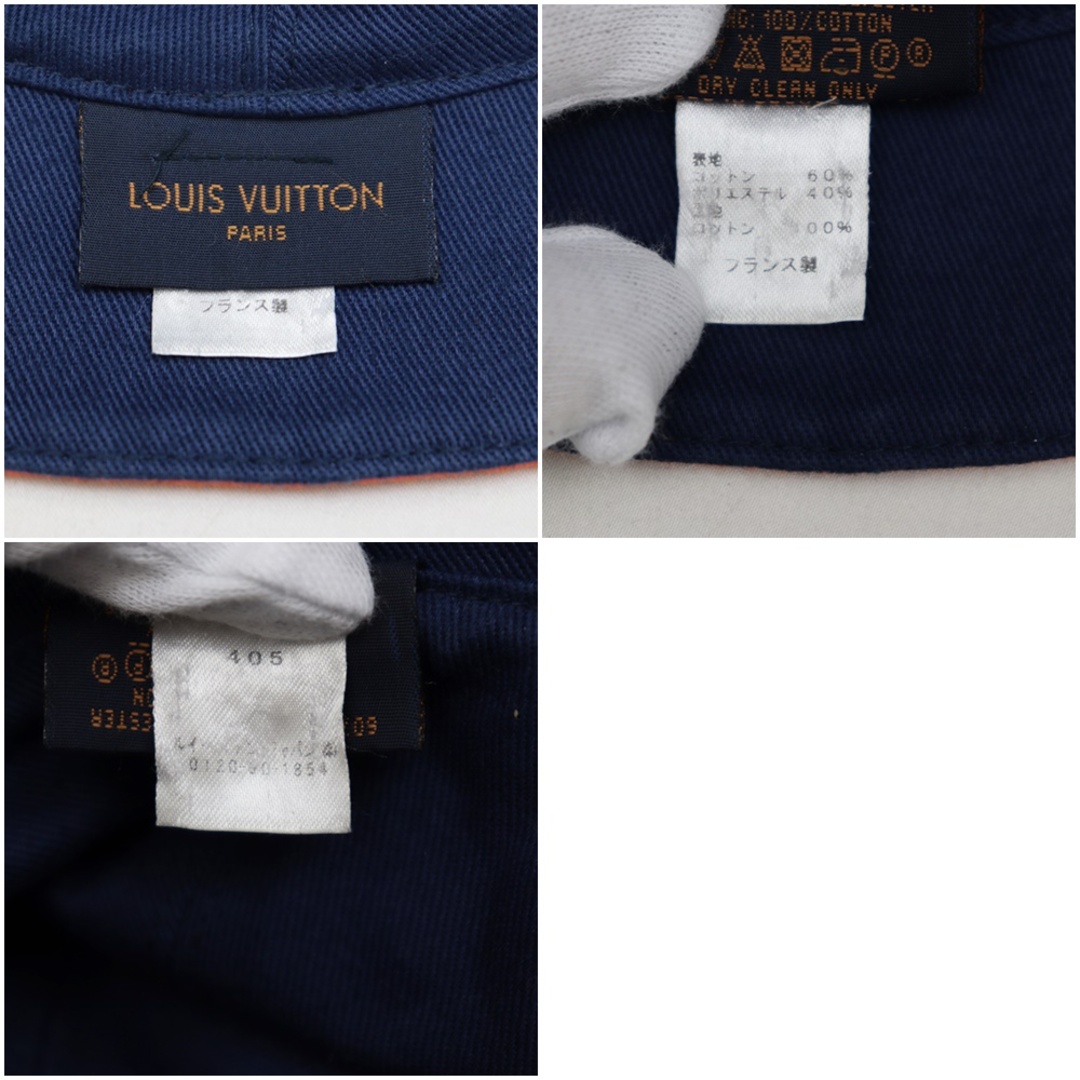 LOUIS VUITTON(ルイヴィトン)の美品 ルイ・ヴィトン M76210 シャポー・モノグラム リバーシブル デニム バケット ハット オレンジ ブルー LOUIS VUITTON レディースの帽子(ハット)の商品写真