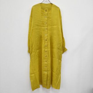 アーツアンドサイエンス(ARTS&SCIENCE)のARTS&SCIENCE 未使用品 22SS pin tuck shirts dress ピンタックシャツドレス 0221-L5164-1044 サイズ1 ワンピース イエロー レディース アーツ&サイエンス【中古】4-0229M☆(その他)