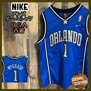 ナイキ(NIKE)のナイキ NBA オーランド チームロゴ 刺繍 スウッシュ ゲームシャツ US古着(Tシャツ/カットソー(半袖/袖なし))