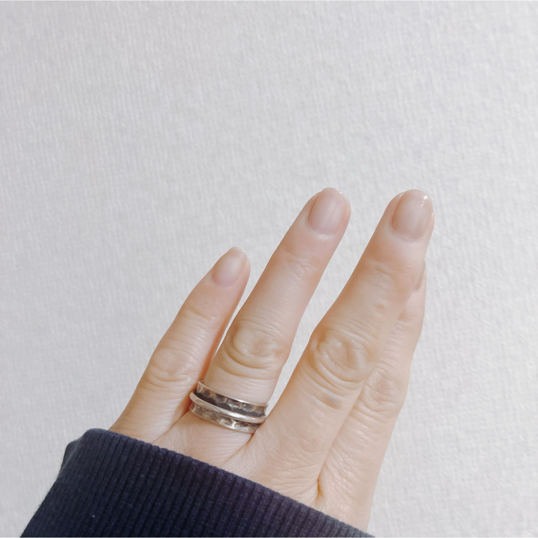 シルバーリング 925 銀 マットシルバー 凸凹 ジオメトリック 韓国 指輪 メンズのアクセサリー(リング(指輪))の商品写真