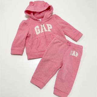 ベビーギャップ(babyGAP)の【値下げ】baby GAPセットアップ 女の子服 ピンク ベビー服(カーディガン/ボレロ)