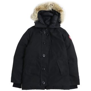 カナダグース(CANADA GOOSE)の良品 CANADA GOOSE カナダグース 3426MA CHATEAU PARKA コヨーテファー付き ロゴワッペン付き フーデッド ダウンジャケット ブラック S相当 カナダ製 正規品 メンズ(ダウンジャケット)