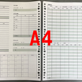 家計簿　A4　ルーズリーフ　1年分　簡単　日々の記録　収支　シンプル(その他)