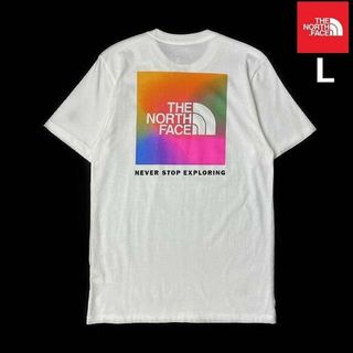 ザノースフェイス(THE NORTH FACE)のノースフェイス 半袖 Tシャツ US限定 レインボー(L)白 180902(Tシャツ/カットソー(半袖/袖なし))