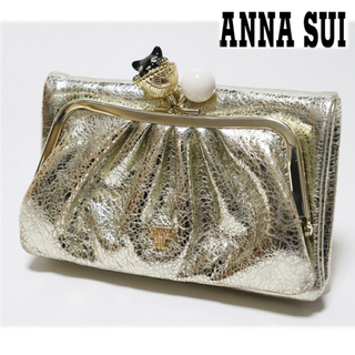 アナスイ(ANNA SUI)の《アナスイ》新品 可愛いネコちゃんボール 柔らかレザー 2つ折りがま口財布 口金(財布)