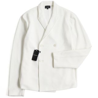 Emporio Armani - 未使用品 Emporio Armani エンポリオ・アルマーニ 2019年製 3G1G6Q 1J3VZ ダブルブレスト ジャケット/サマージャケット ホワイト 52 イタリア製 正規品 メンズ