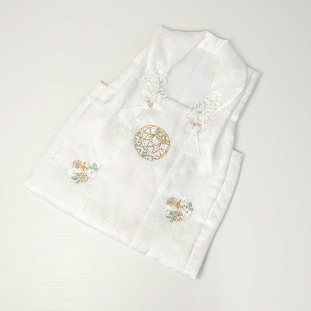 正絹】 絹100% 七五三 3歳 被布コート 単品 白 毬 刺繍 SH11-1 正絹】 絹100% 七五三 3歳 被布コート 単品 白 毬 刺繍 SH11-1