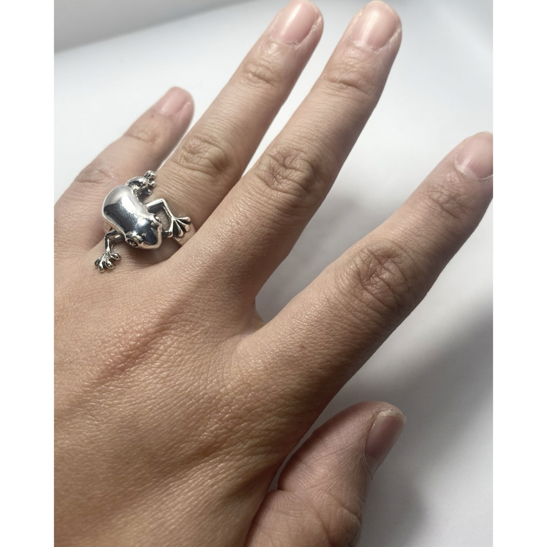 蛙幸運　スターリングシルバー925リングSILVERアクセサリー個性的19.5号 メンズのアクセサリー(リング(指輪))の商品写真
