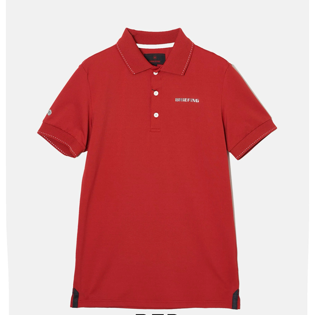 商品の 新品 ブリーフィング メンズ ベーシック ポロシャツ L 赤 半袖