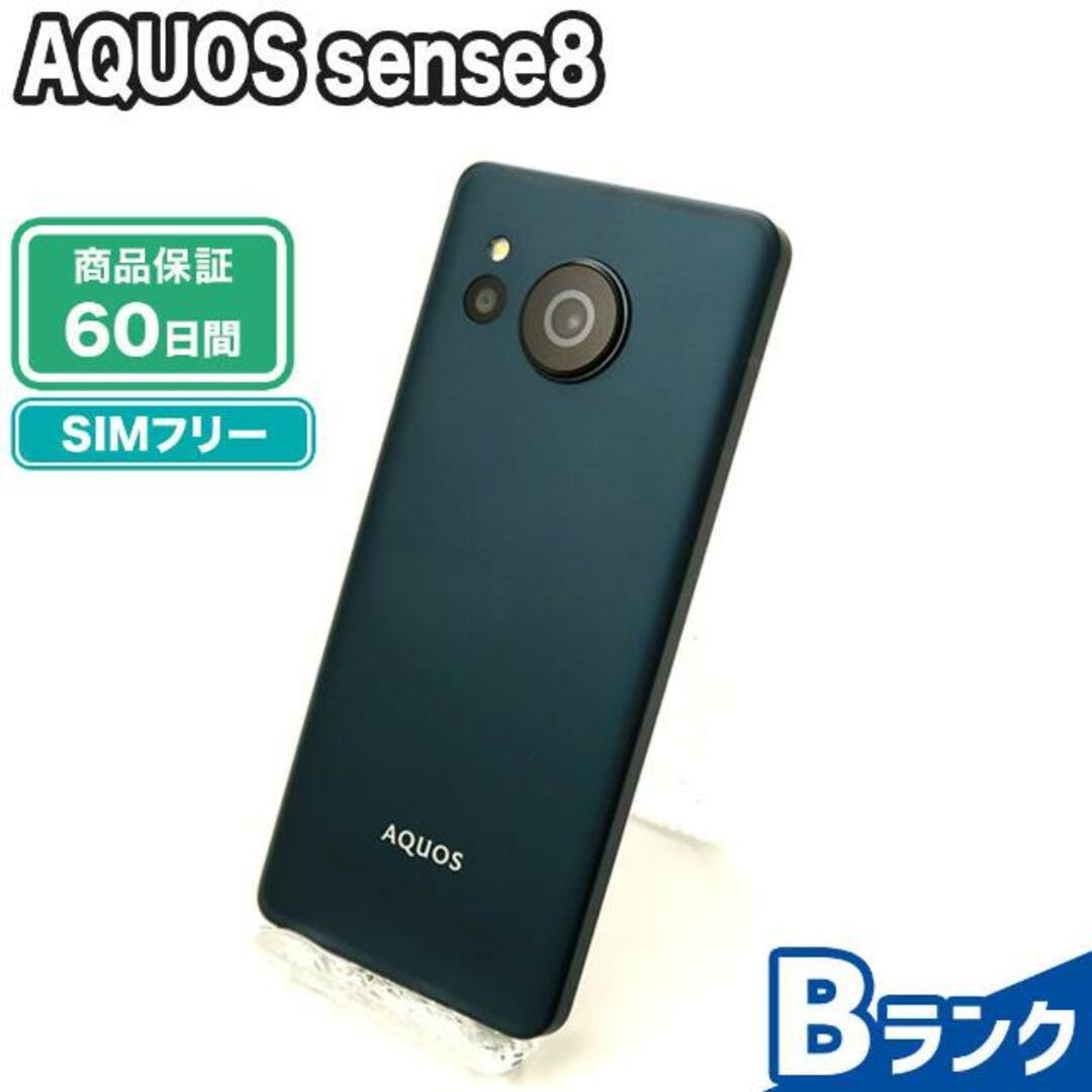 SIMロック解除済み AQUOS sense8 128GB コバルトブラック SIMフリー Bランク 本体【ReYuuストア】