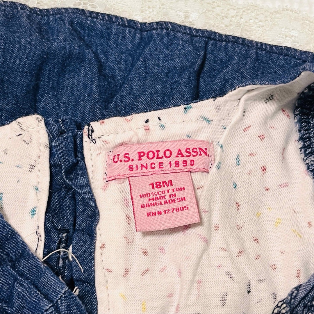 U.S. POLO ASSN.(ユーエスポロアッスン)のU.S. POLO ASSN. ポロ　デニムワンピース　18M キッズ/ベビー/マタニティのベビー服(~85cm)(ワンピース)の商品写真