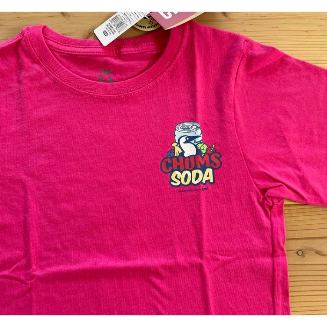 CHUMS(チャムス)の新品　CHUMS(チャムス)  Kid's Soda T-Shirt  ピンク　 キッズ/ベビー/マタニティのキッズ服男の子用(90cm~)(Tシャツ/カットソー)の商品写真