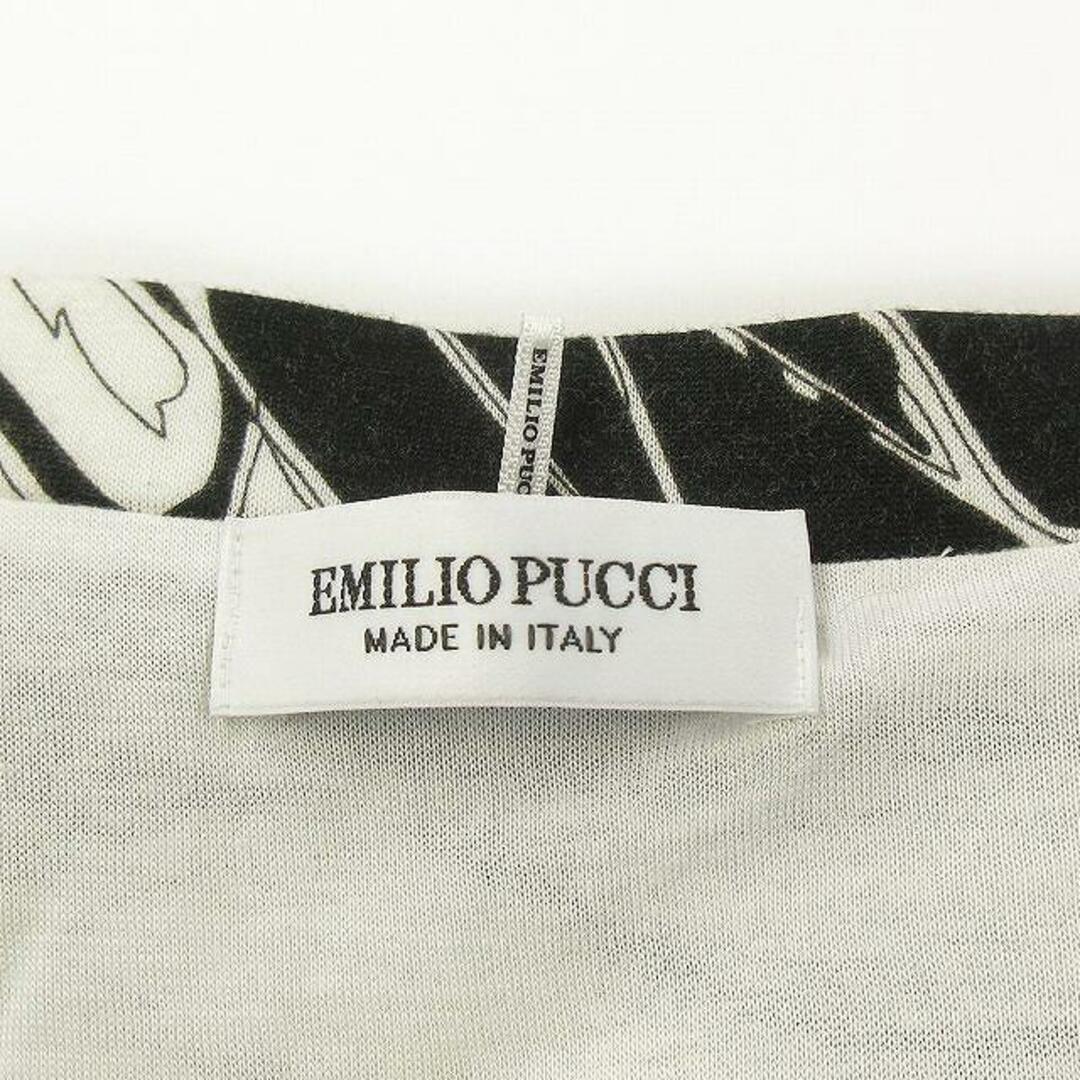 EMILIO PUCCI(エミリオプッチ)のエミリオプッチ イージータイトスカート ひざ丈 ストレッチ 総柄 黒 白 38 レディースのスカート(ひざ丈スカート)の商品写真