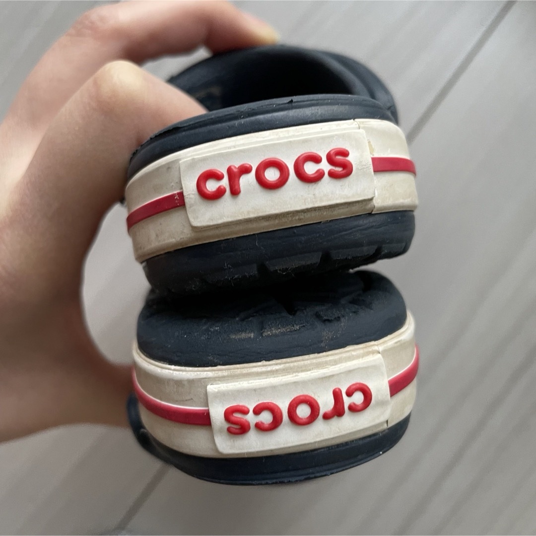 crocs(クロックス)のクロックス　ネイビー　C5 12cm キッズ/ベビー/マタニティのベビー靴/シューズ(~14cm)(サンダル)の商品写真