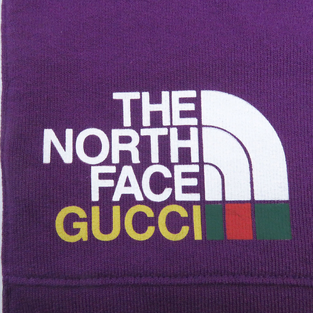 Gucci(グッチ)の美品 GUCCI グッチ THE NORTH FACE 21AW 671463 コットン ロゴプリント スウェットパンツ イージーパンツ パープル L イタリア製 正規品 メンズ メンズのパンツ(その他)の商品写真