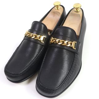 グッチ(Gucci)の未使用品 GUCCI グッチ 643620 チェーンビット モカシン スリッポン レザーローファー ブラック 8 箱・保存袋付き イタリア製 メンズ(スリッポン/モカシン)