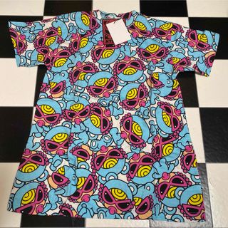 ヒステリックミニ(HYSTERIC MINI)のヒステリックミニ テディ 総柄 サックス ブルー Tシャツ 120(Tシャツ/カットソー)