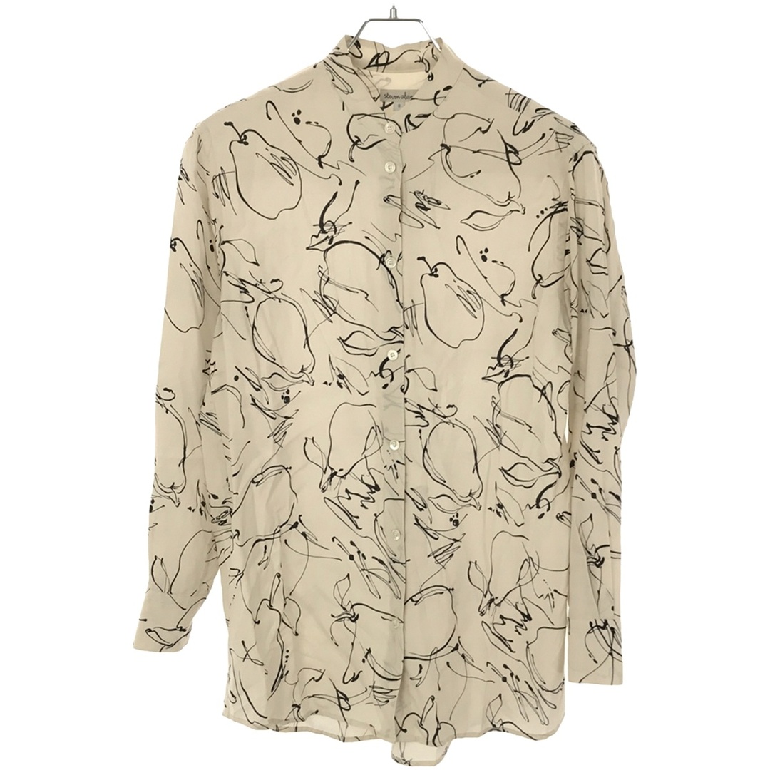 steven alan(スティーブンアラン)のSteven Alan スティーブンアラン PEAR PRINT BAND COLLAR SHIRT プリントバンドカラーシャツ アイボリー系 S 8211-242-0134 レディースのトップス(シャツ/ブラウス(長袖/七分))の商品写真