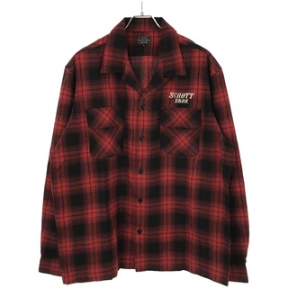 ショット(schott)のSchott ショット 刺繍チェックネルシャツ 782-2220003 レッド×ブラック XL(シャツ)