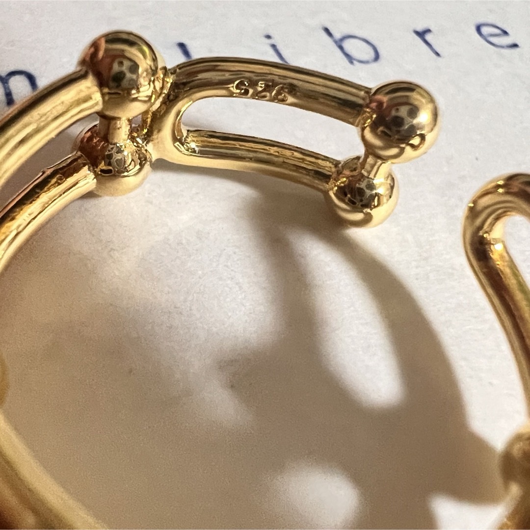 シルバー925 U字型 リンク チェーン ハード ミニマム 指輪 ゴールドリング メンズのアクセサリー(リング(指輪))の商品写真