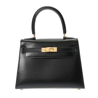 エルメス(Hermes)の中古 エルメス HERMES レディース ハンドバッグ ブラック /ゴールド金具 ボックスカーフ(ハンドバッグ)