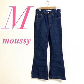 マウジー(moussy)のマウジー　デニムパンツ　M　ブルー　フレアデニム　カジュアル　綿100%(デニム/ジーンズ)