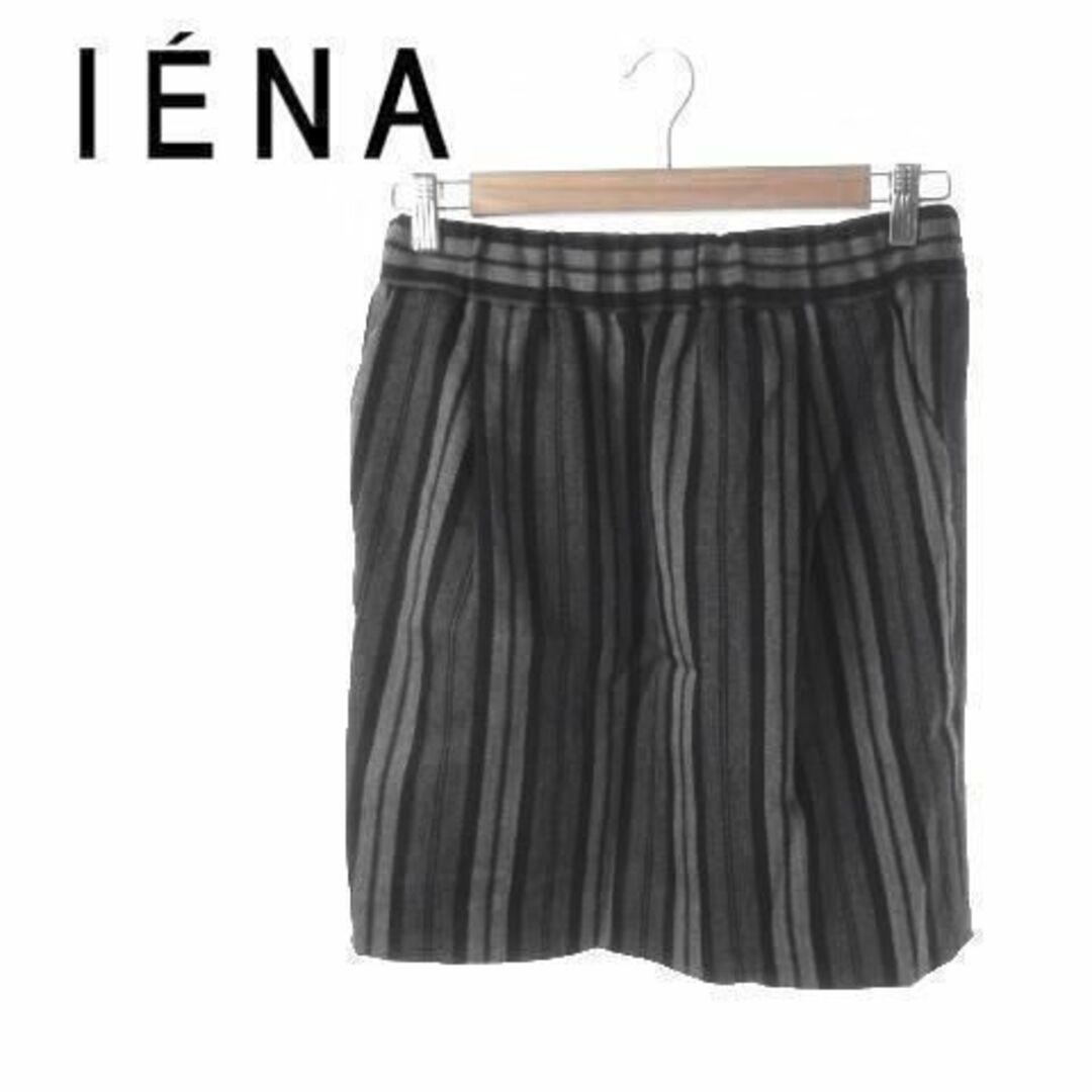 IENA(イエナ)のイエナ スカート タイト ミニ ストライプ 38 グレー 210726YH3A レディースのスカート(ミニスカート)の商品写真